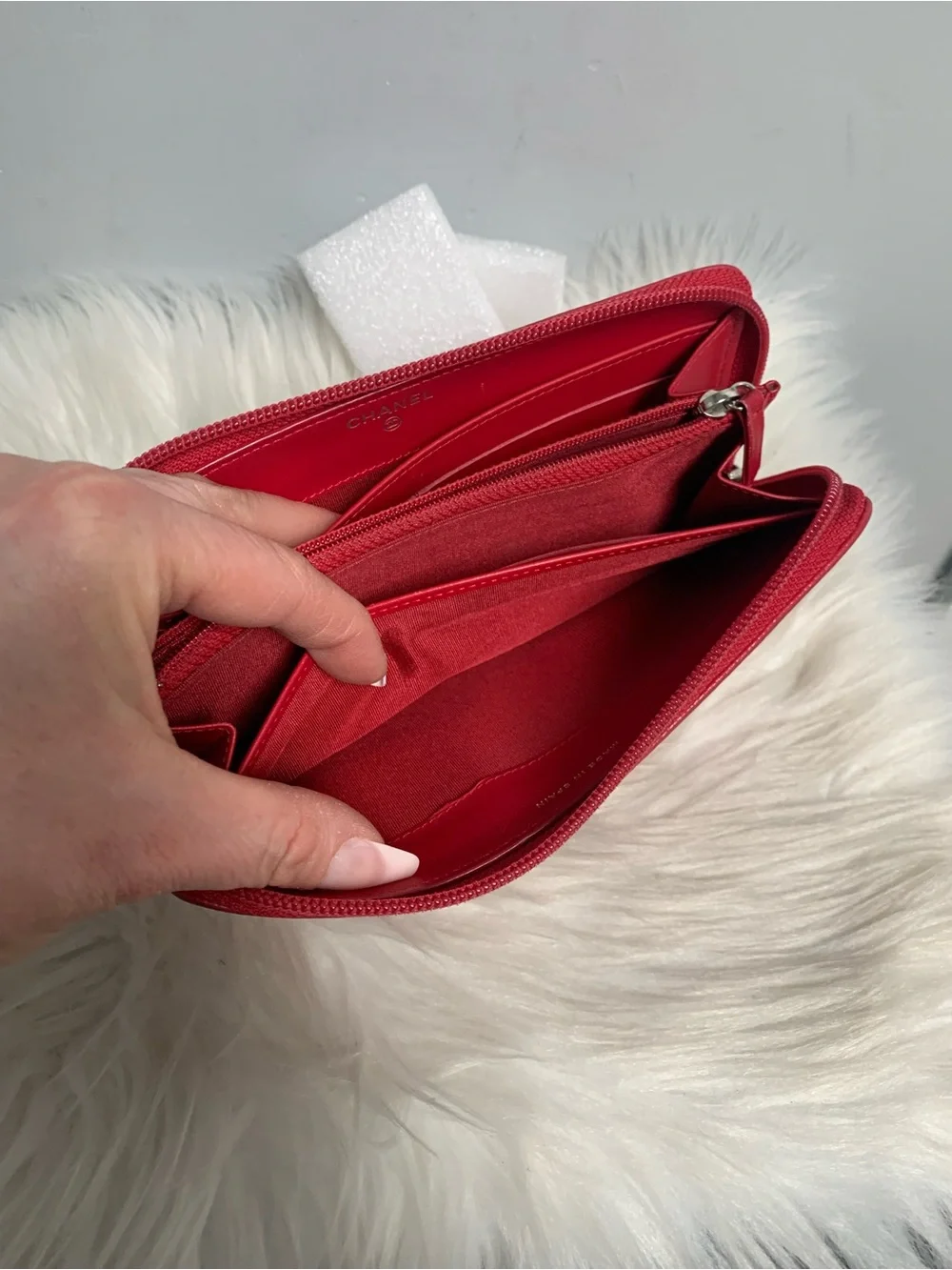Authentic Chanel hot pink zippy wallet
